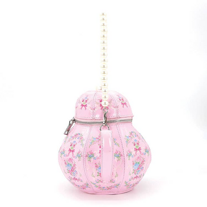 Floral Pink Teapot Purse