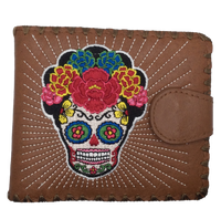 Embroidered Sugar Skull Wallet