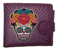 Embroidered Sugar Skull Wallet