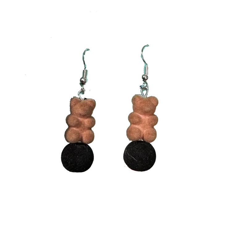 Teddy Bear Dangle Earrings