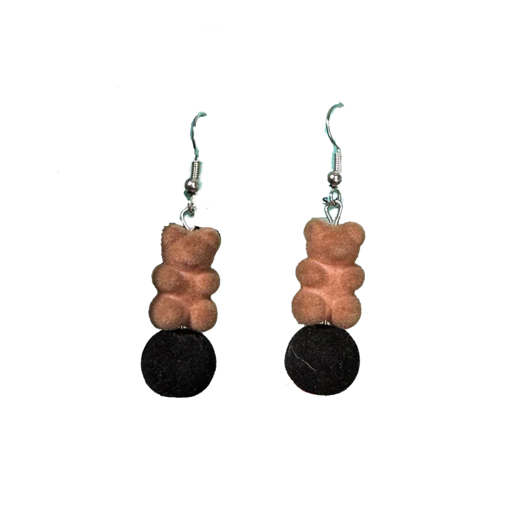 Teddy Bear Dangle Earrings