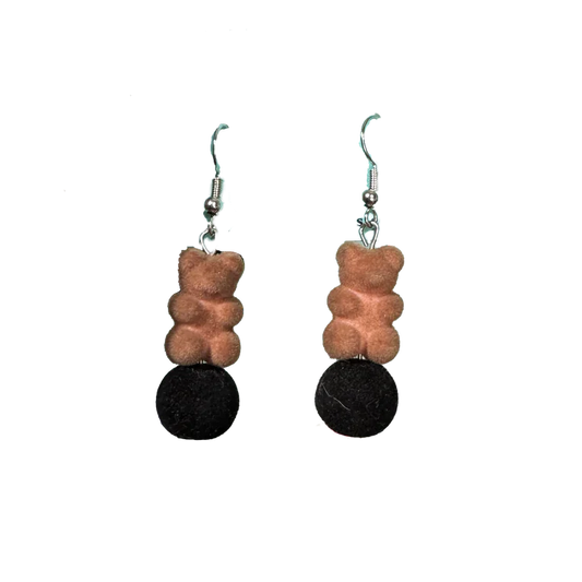 Teddy Bear Dangle Earrings