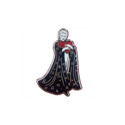 Walter Mercado Mucho Mucho Amor Glitter Heart Enamel Pin