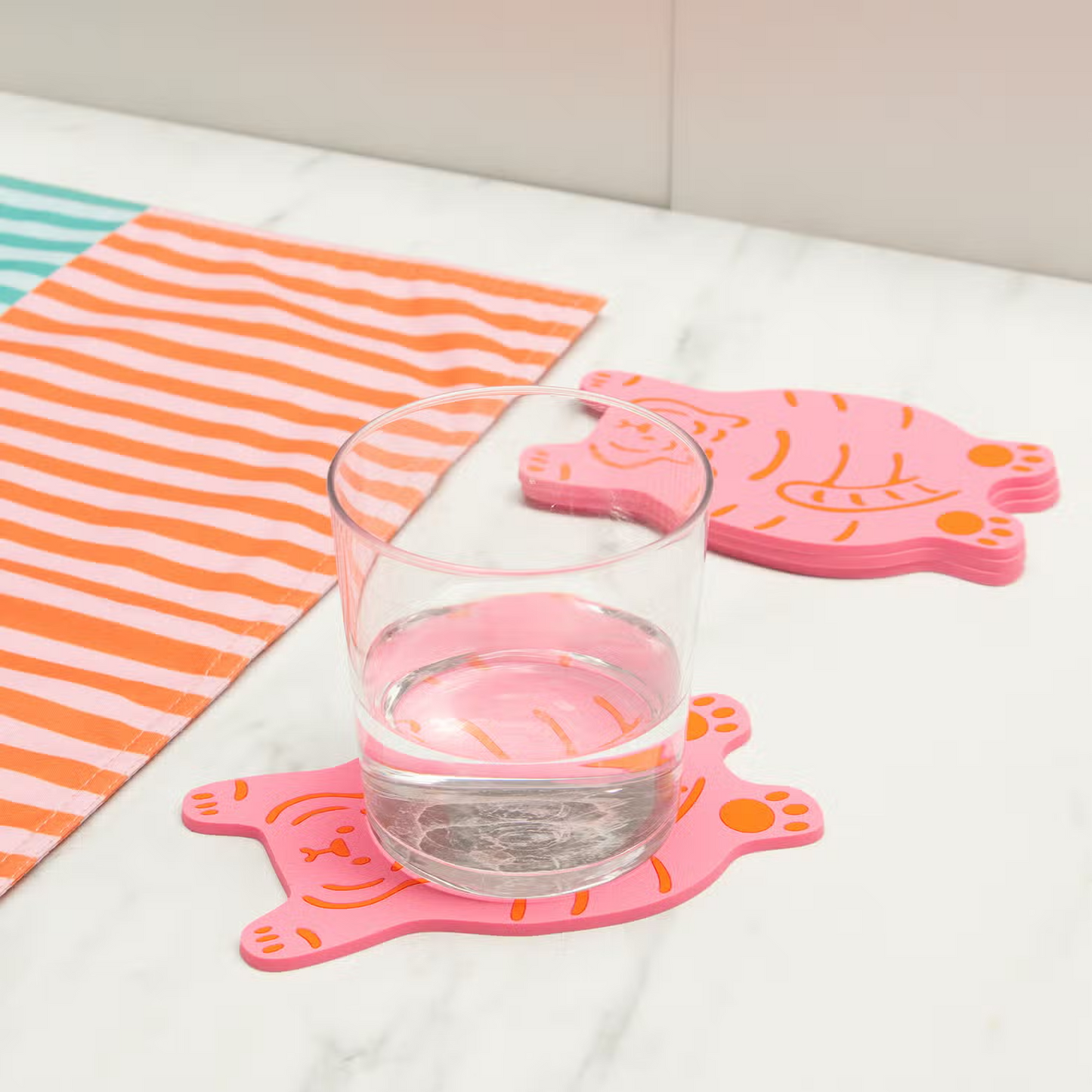 Pink Tiger Coasters (Set of 4)