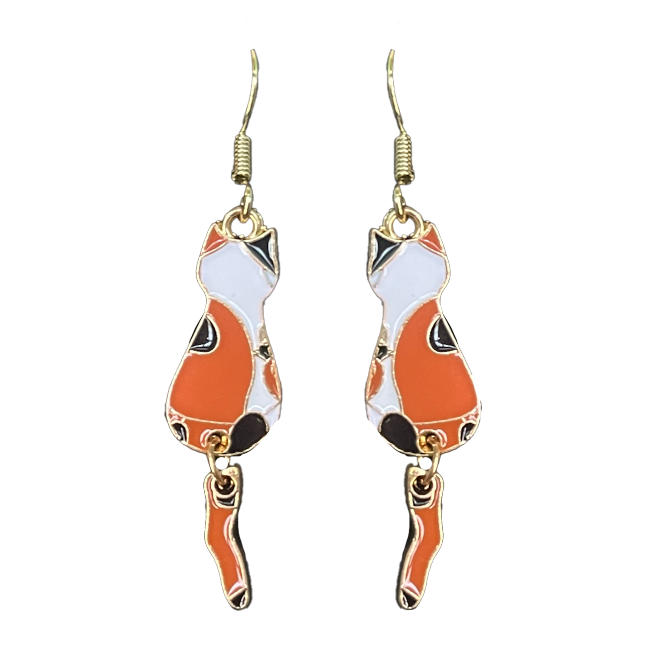 Abstract Sitting Kitty Dangle Earrings