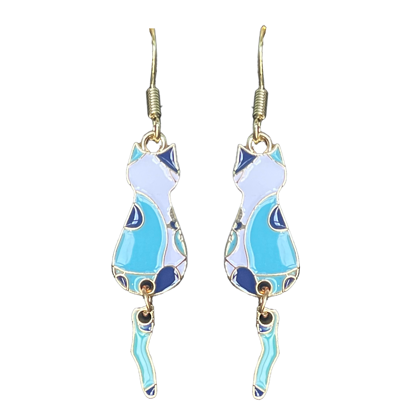 Abstract Sitting Kitty Dangle Earrings