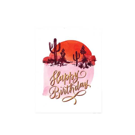 Abstract Cactus Birthday Card