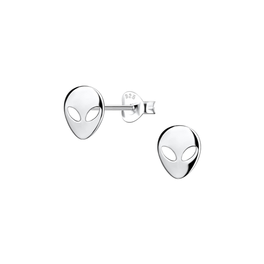 Alien Sterling Silver Post Earrings