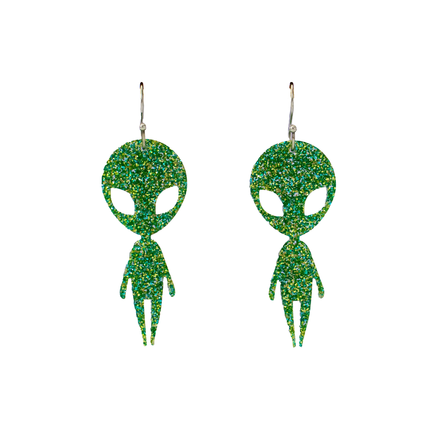 Alien Glitter Acrylic Dangle Earrings