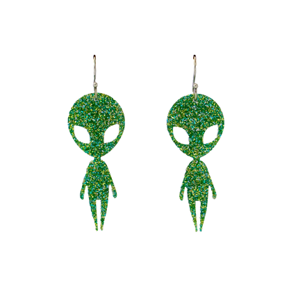 Alien Glitter Acrylic Dangle Earrings