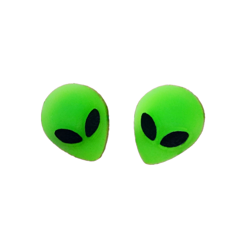 Alien Head Post Earrings