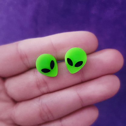 Alien Head Post Earrings