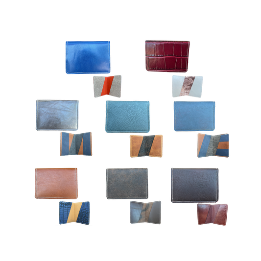 Minimalist Up-Cycled Leather Card Wallets