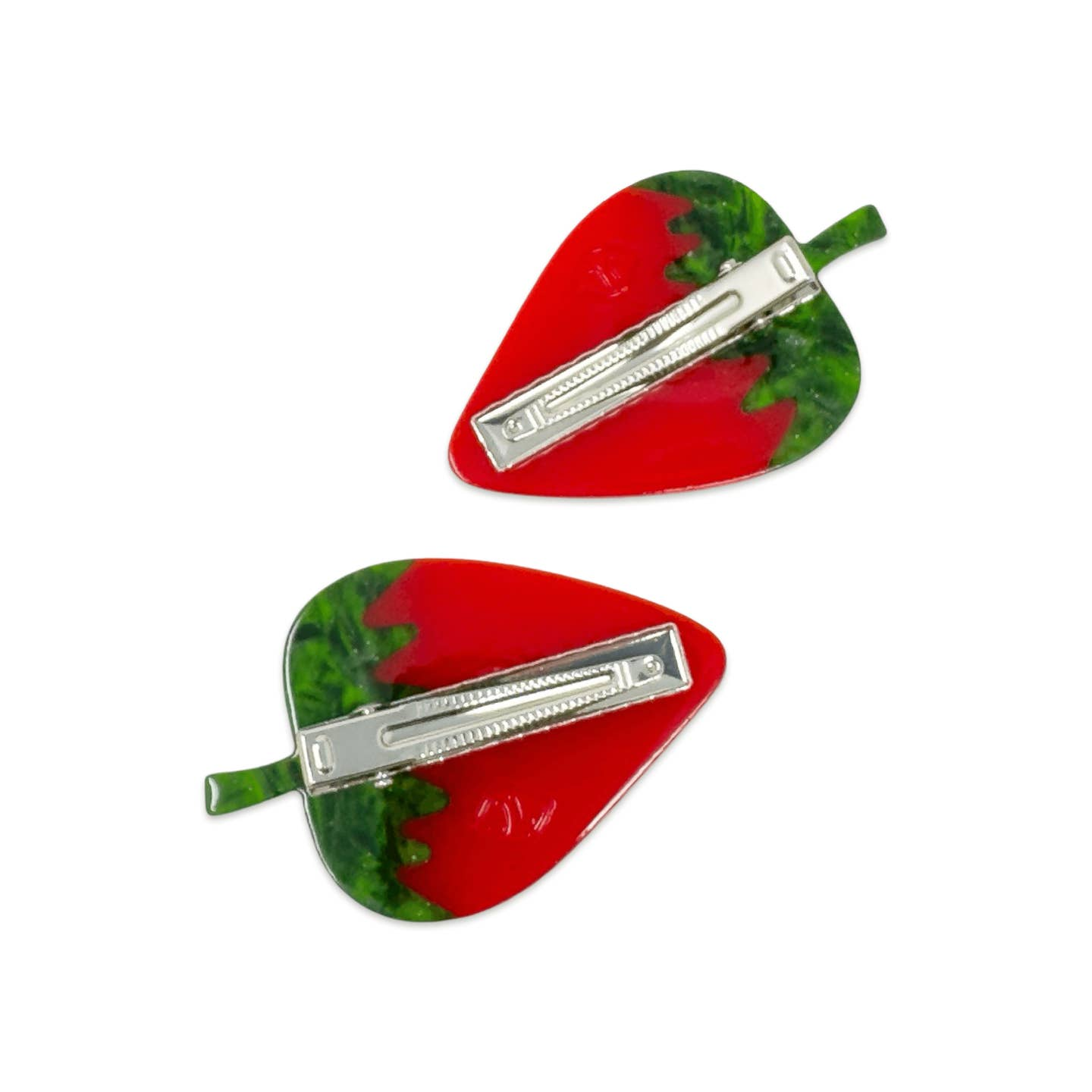 Strawberry Alligator Hair Clip Set