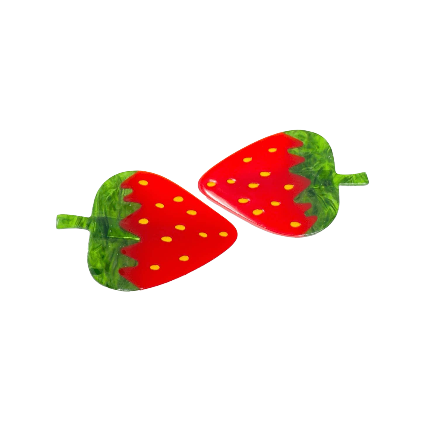 Strawberry Alligator Hair Clip Set