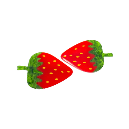 Strawberry Alligator Hair Clip Set