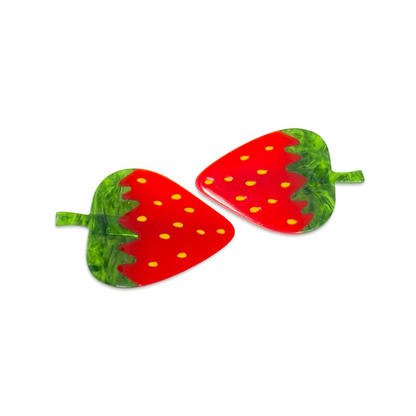 Strawberry Alligator Hair Clip Set