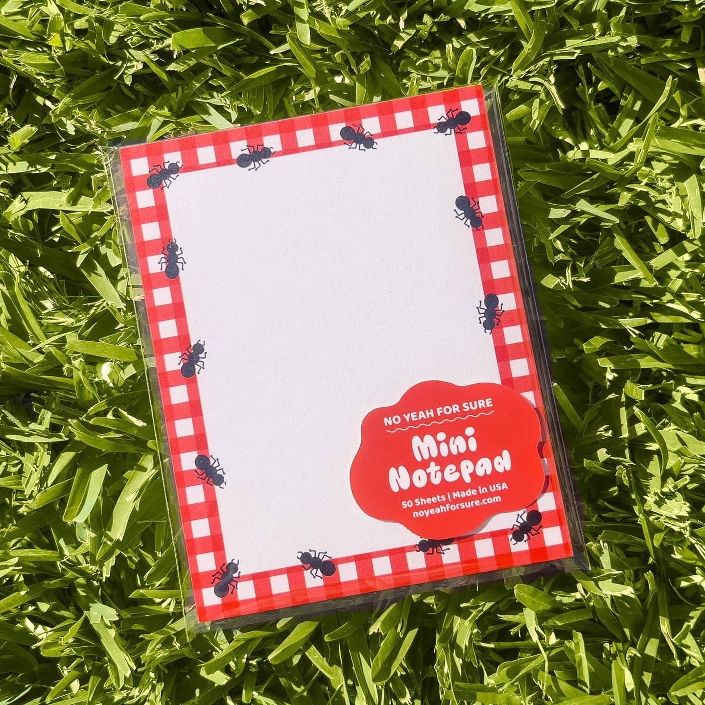 Ants Picnic Gingham Mini Notepad