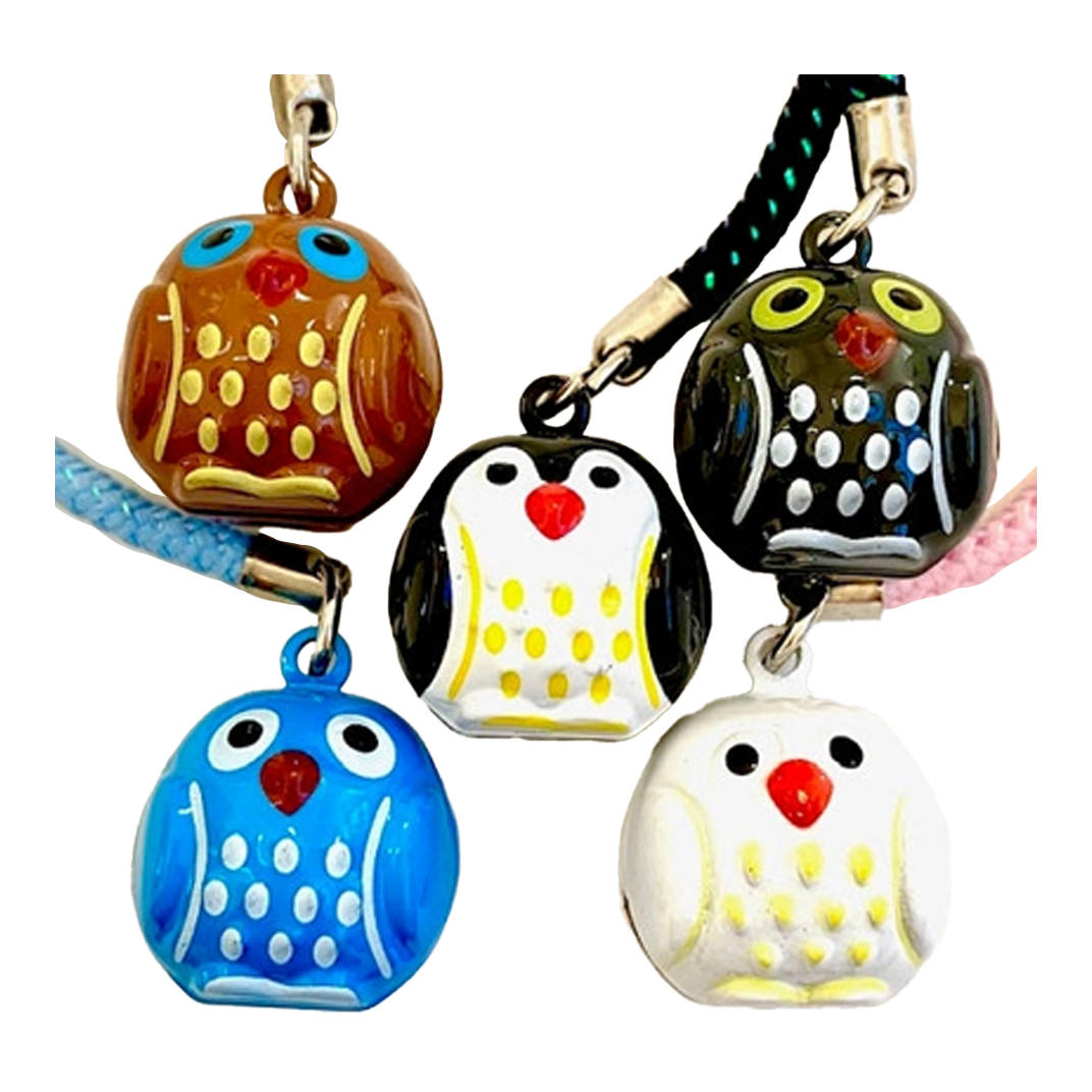 Assorted Owl Bell Keychains