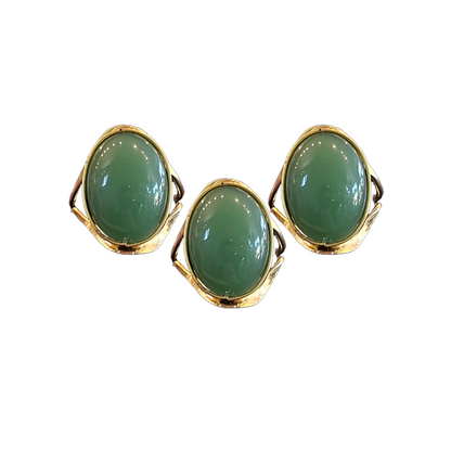 Aventurine Modern Gold Dipped Ring