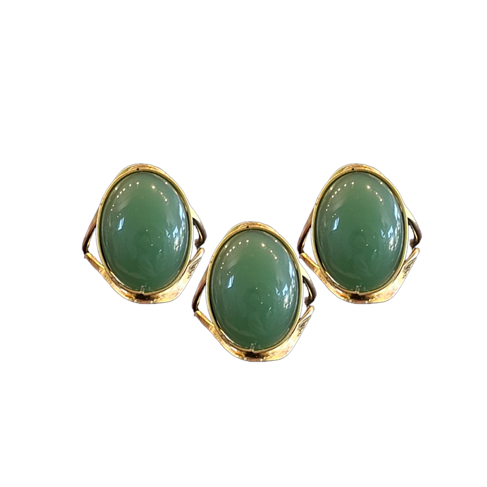 Aventurine Modern Gold Dipped Ring