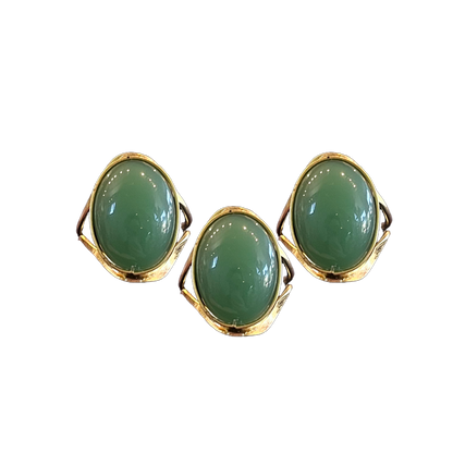 Aventurine Modern Gold Dipped Ring