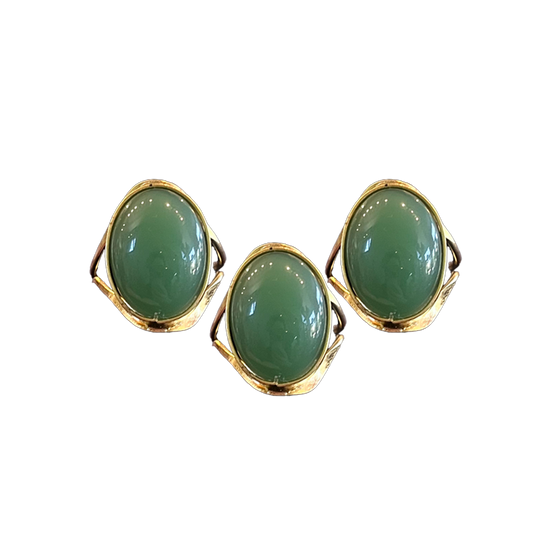 Aventurine Modern Gold Dipped Ring
