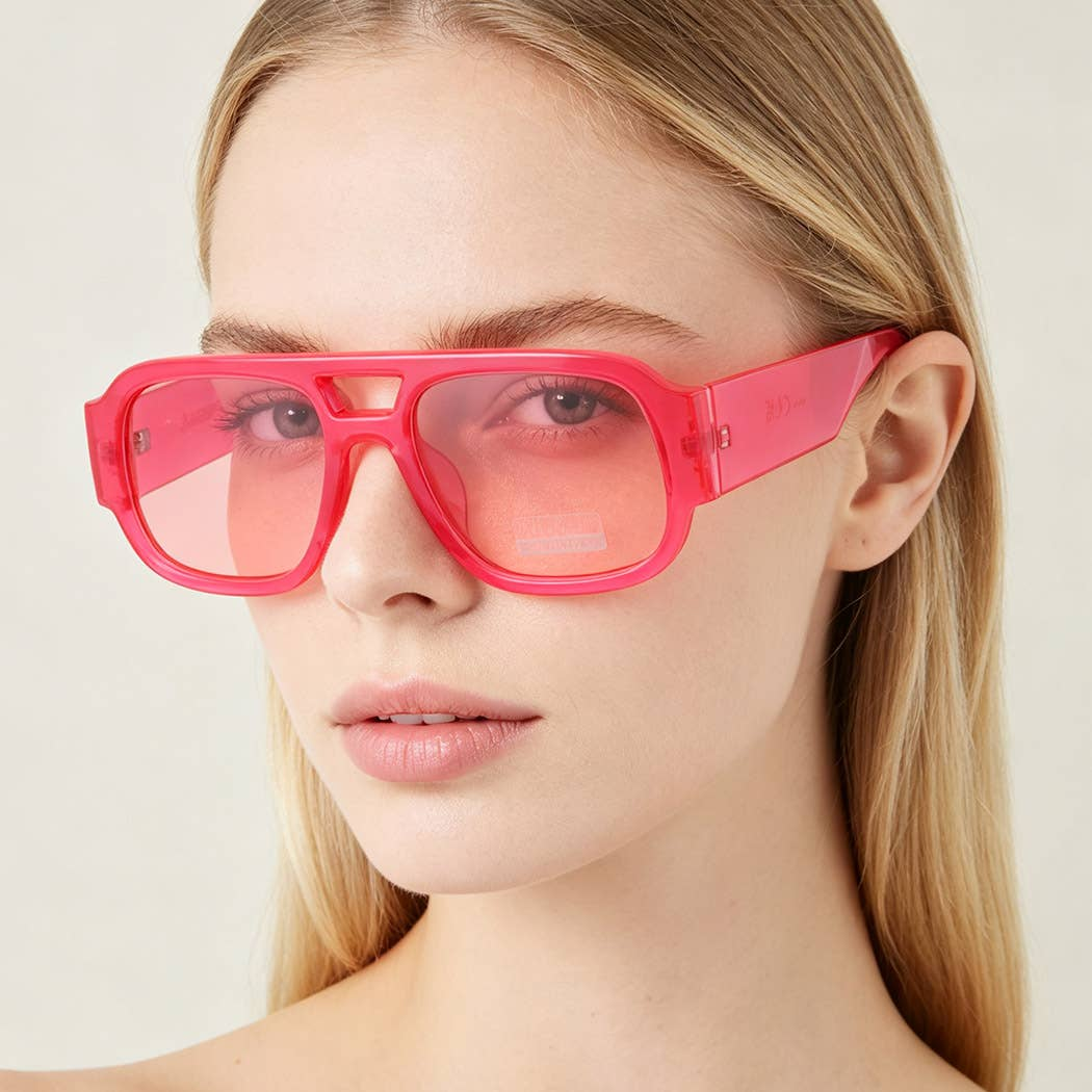 Bright Summer Straight Aviator Sunglasses
