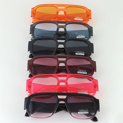 Bright Summer Straight Aviator Sunglasses