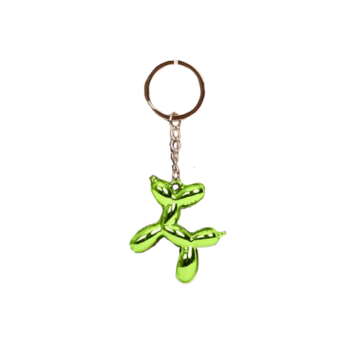 Metallic Balloon Dog Keychain