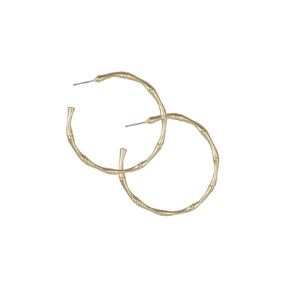 Classic Gold Bamboo Hoop Earrings