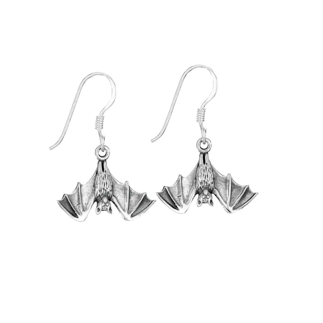 Day Sleeper Bat Sterling Silver Dangle Earring