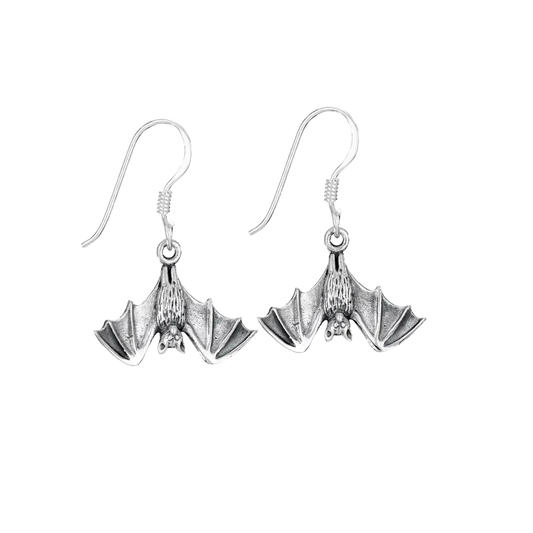 Day Sleeper Bat Sterling Silver Dangle Earring