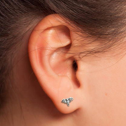 Bat Sterling Silver Post Earrings