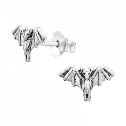 Bat Sterling Silver Post Earrings
