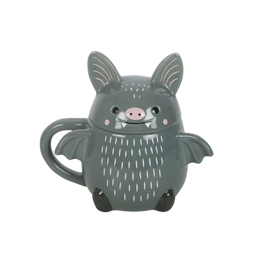 Cute Bat Halloween Lidded Mug