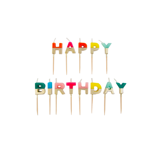 Rainbow Happy Birthday Candles