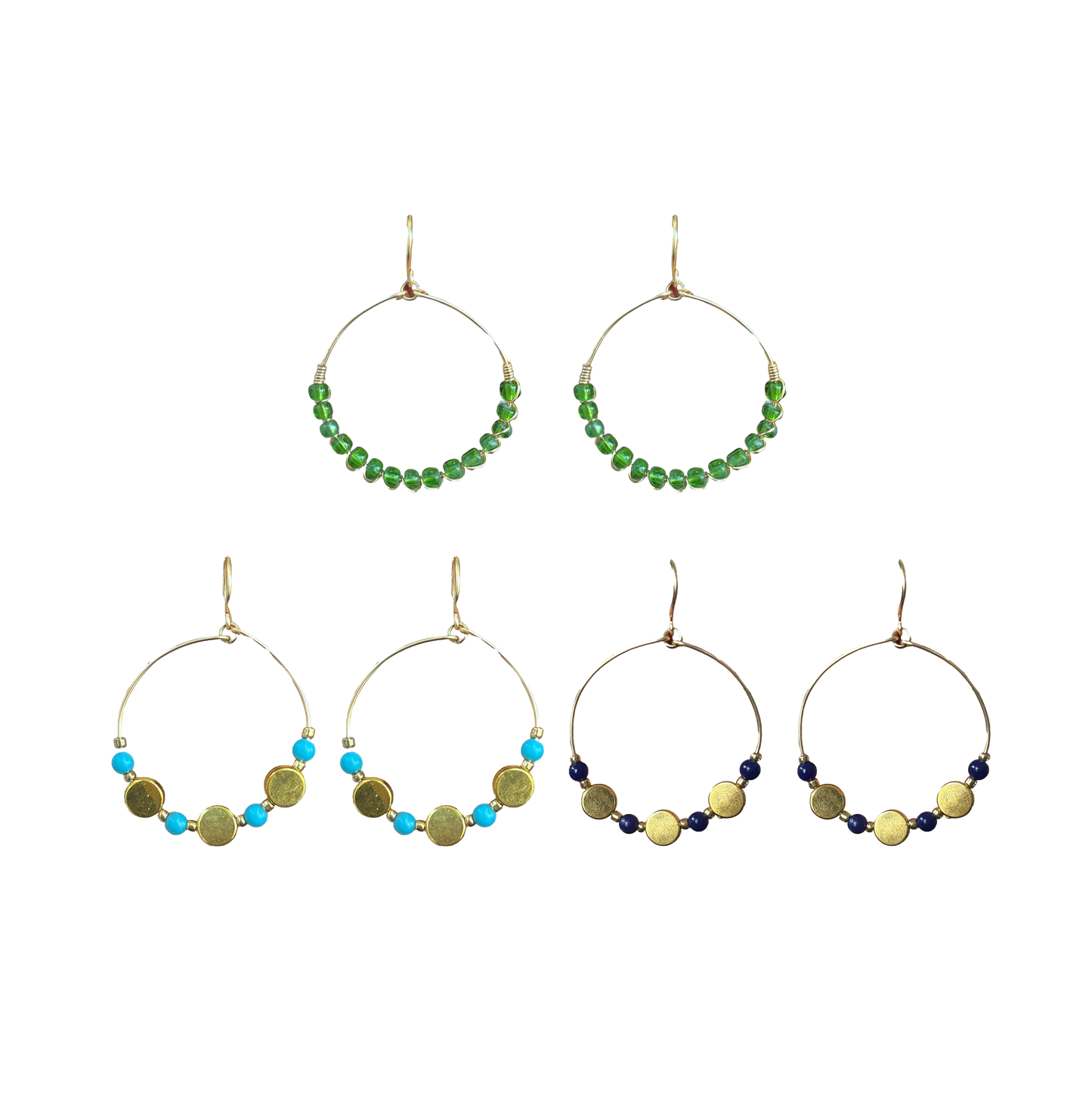 POB Beaded Circle Dangle Earrings