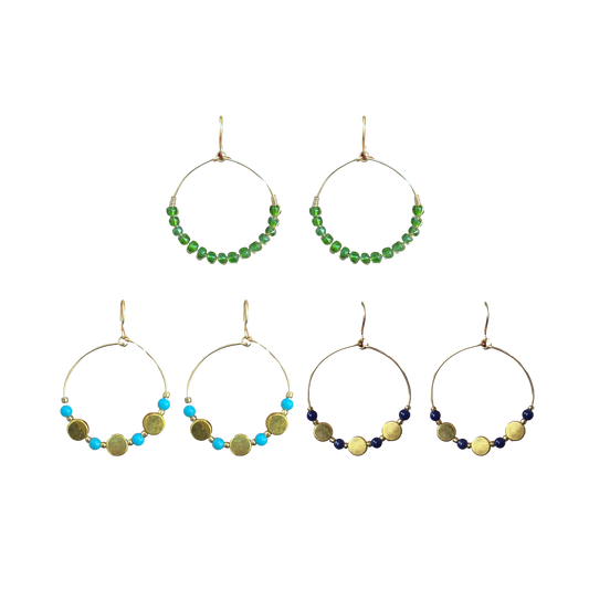 POB Beaded Circle Dangle Earrings