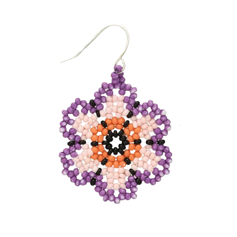 Summer Bouquet Beaded Flower Dangle Earrings