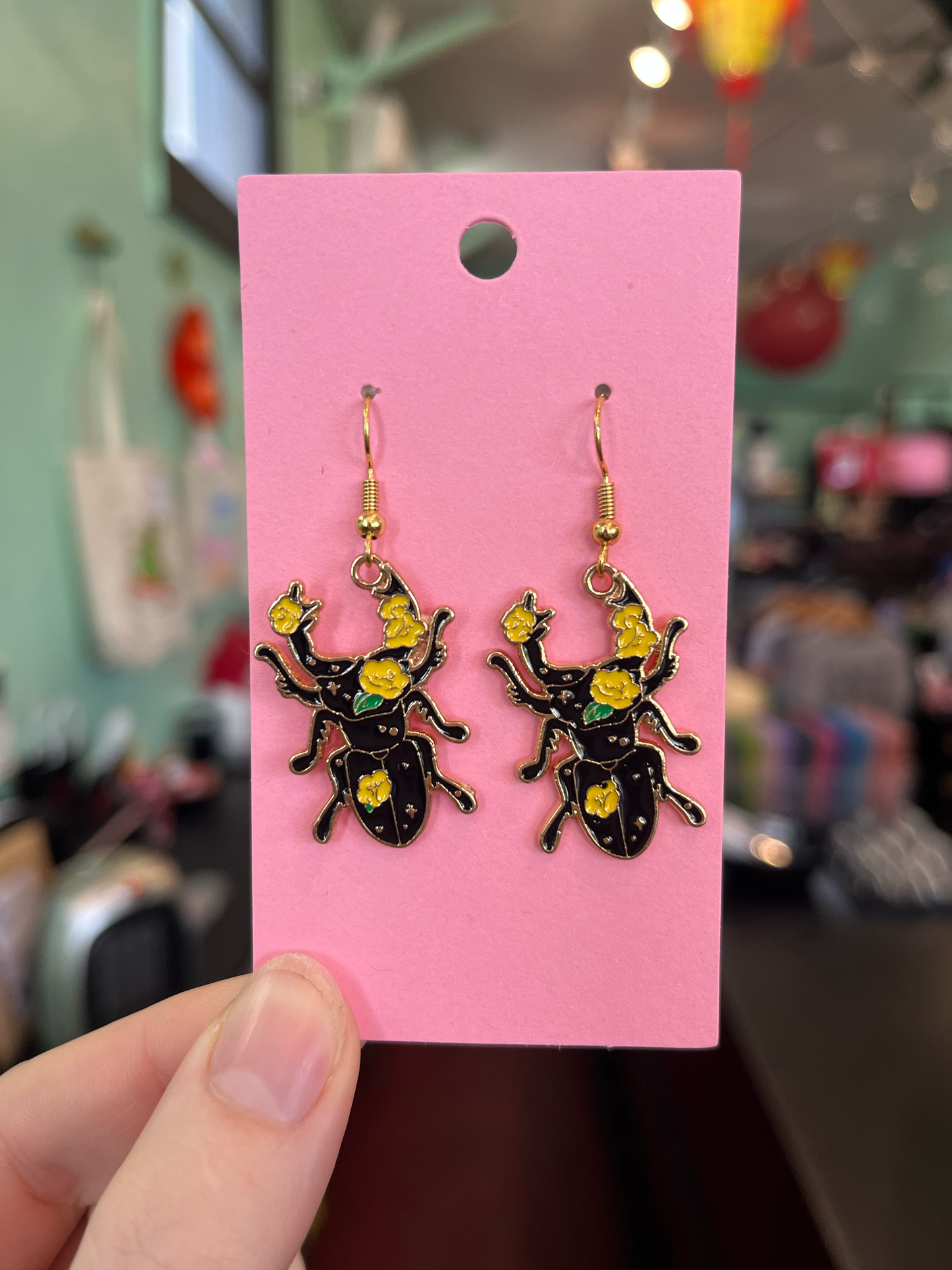 Beetle Floral Earrings