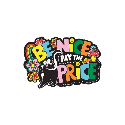 Be Nice Retro Skunk Vinyl Sticker