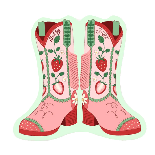 Berry Sweet Cowboy Boots Sticker