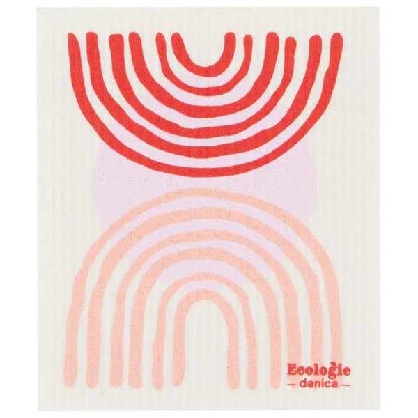 Pink Semi-Circles Swedish Dish Cloth