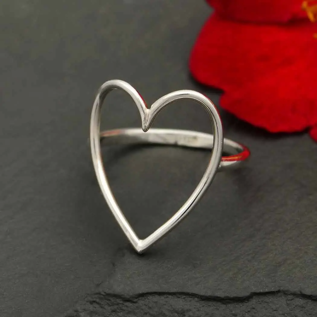 Large Open Heart Rings