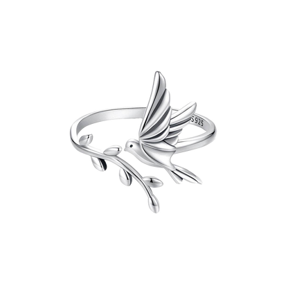 Bird Tree Leaf Branch Bypass Ring