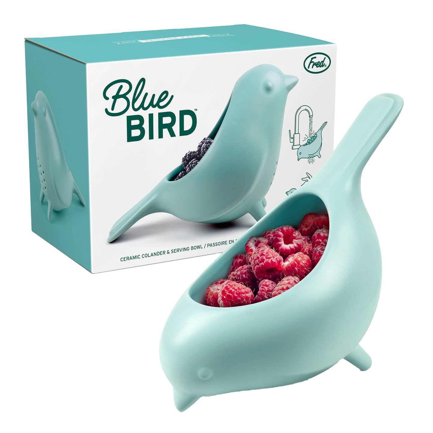 Blue Bird Ceramic Berry Colander