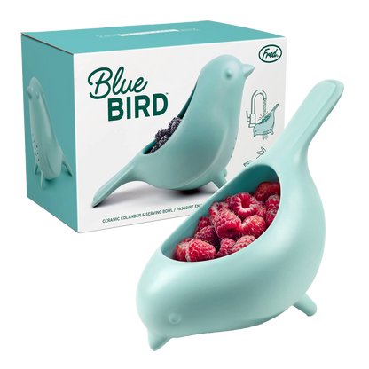 Blue Bird Ceramic Berry Colander