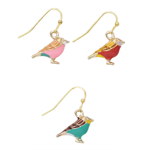 Colorful Bird Dangle Earrings