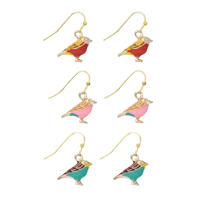 Morning Bird Colorful Bird Dangle Earrings